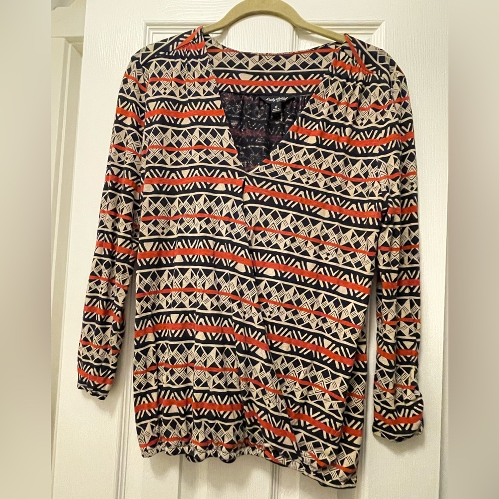 Lucky Brand Multicolor Geometric Blouse